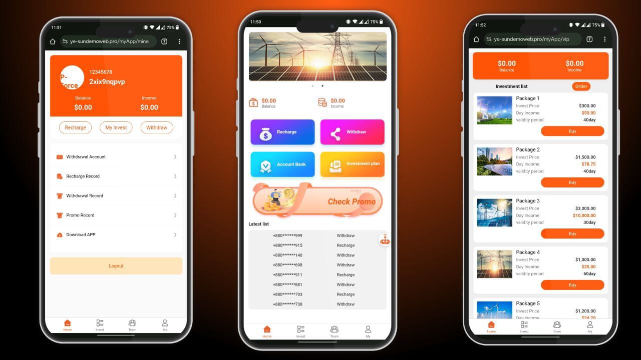 Orange power Bank Website